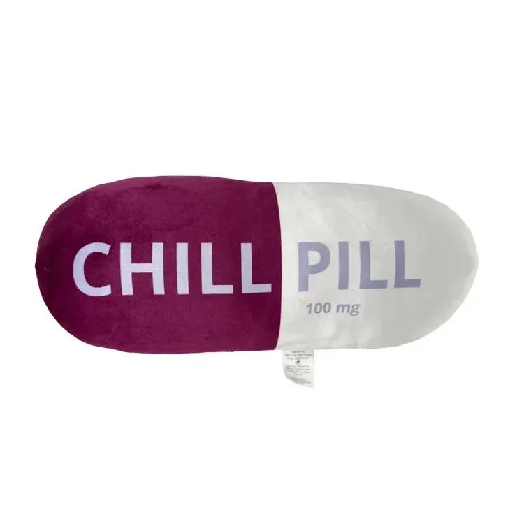 Αστεία Chill Pill Λούτρινο μαξιλάρι Χαριτωμένο καρτούν με γέμιση βελούδινο μαλακό μαξιλάρι καναπέ που αγκαλιάζει κούκλα υπνάκο Μαξιλάρι ύπνου Δώρο γενεθλίων