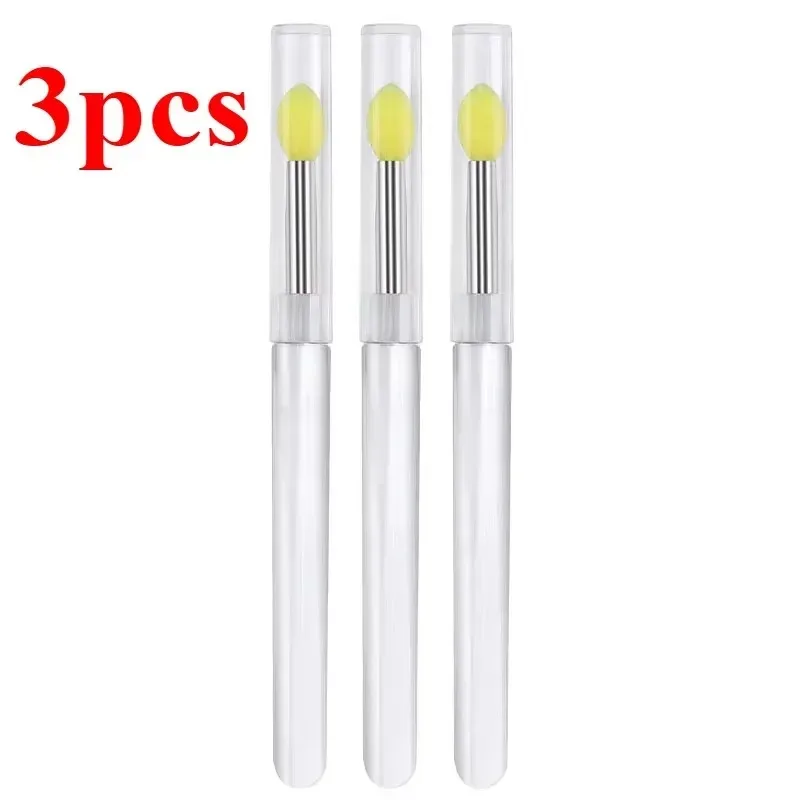 3/5/10 Chiếc Di Động Silicone Cọ Môi Có Nắp Mềm Mại Đa Năng Son Dưỡng Môi Applicator Son Môi Lipgloss Cọ Trang Điểm