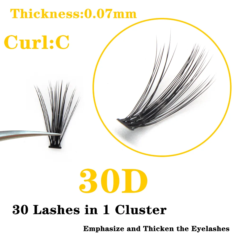 30D Kimcci Individual Eyelash Extension 1CASE 0.07C Makeup Grafting Cluser Eyelashes Natural Soft Fase Eye Lashes Cilia as SILK