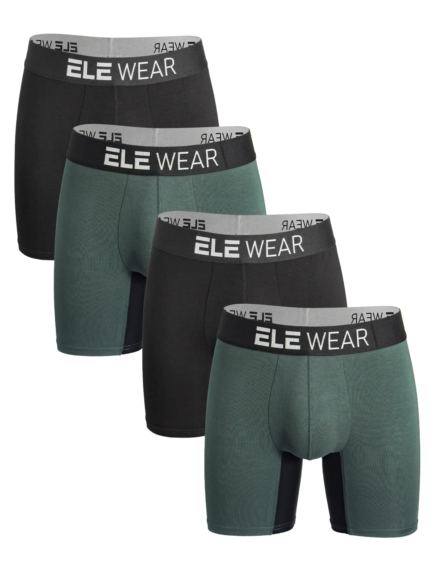 Bamboo Men's Underwear 4pcs Boxer Briefs For Men Long Sports Underwear, Moisture-Wicking