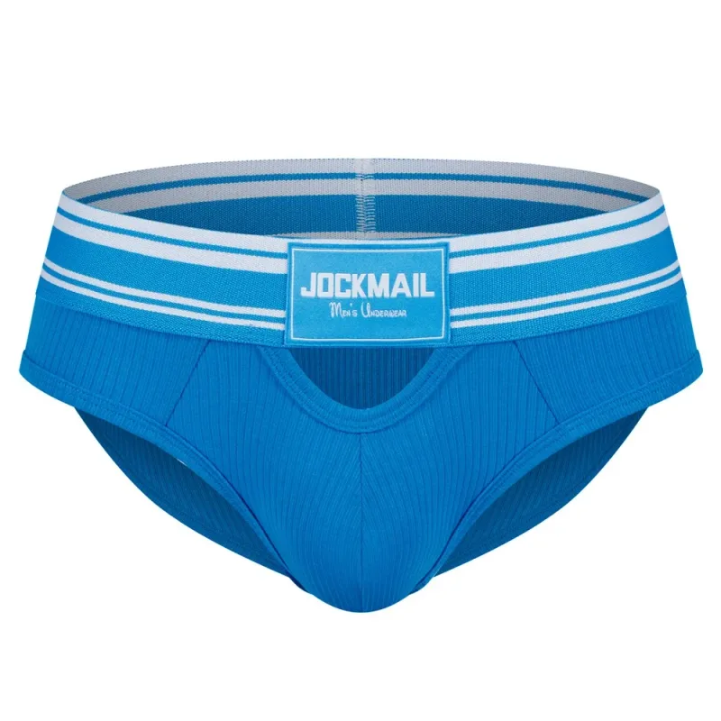 Jockmail Mens Underwear New Arrivalmen Briefs Plaid Pit Cotton Sexyu Bag Front and Rear Openings Cut Outlow Waist Breathable — image 21