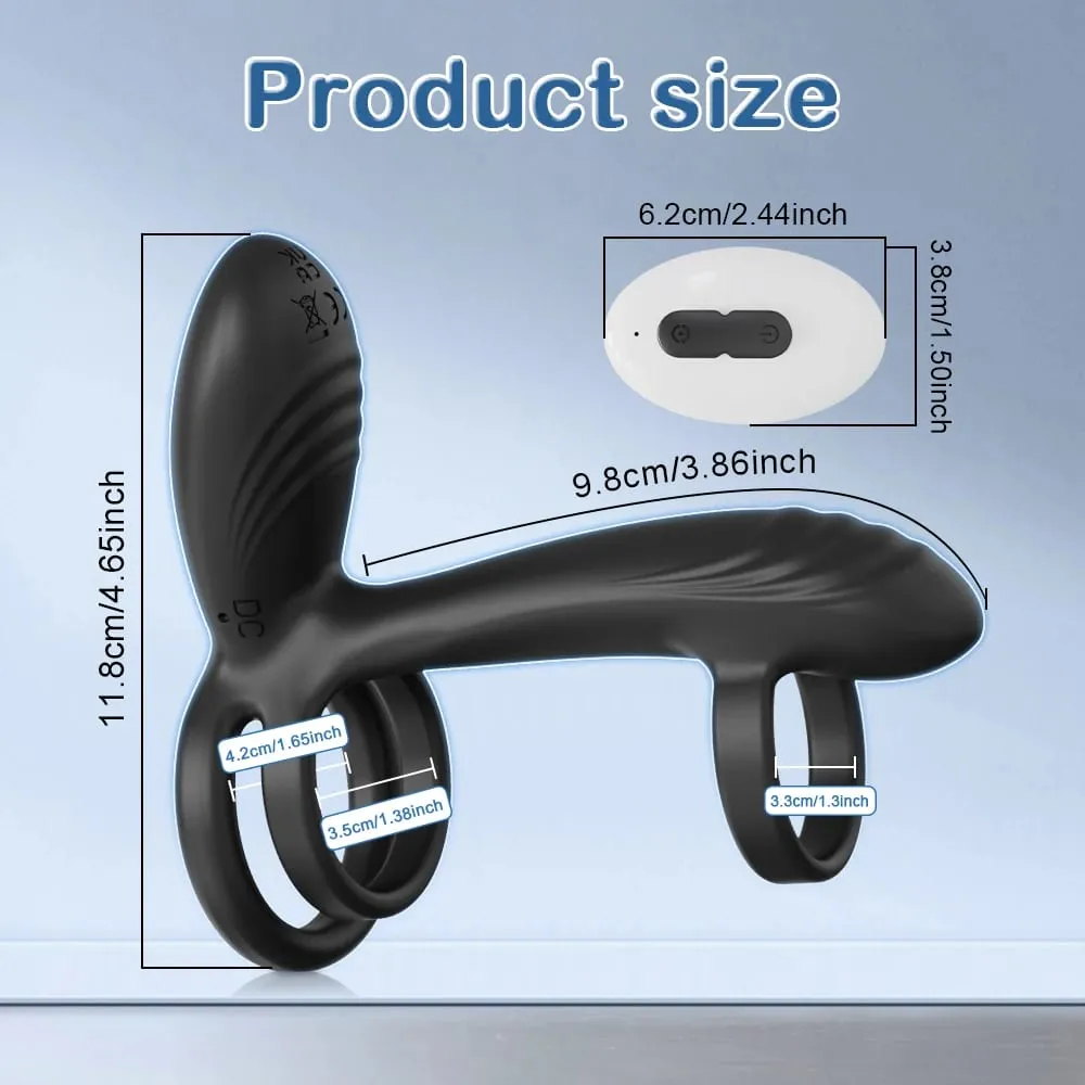Remote Control Penis Ring Vibrator Sex Toy for Men Delay Time Prostate Massager 360° Rotation Twisting Vibrating Cock Rings 18+