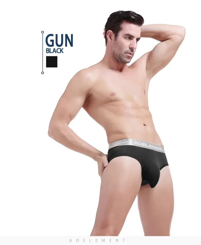Modal capsule lift U convex men's underwear bullet separate ice silk capsule pouch briefs
