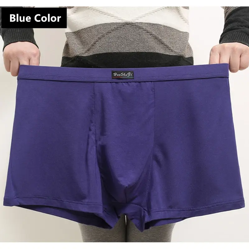 Bambu Elyaf Yumuşak Boksörler Adam 140 KG Artı Boyutu 8XL 7XL 6XL Erkek Boxershorts Büyük Boy Külot nefes alan iç çamaşırı Katı Külot