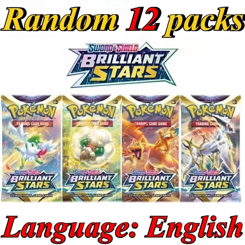 10 πακέτα καρτών Pokémon Bright Stars 151 Prismatic Evolutions PALDEAN FATES English Reinforcement Battle Δώρο κάρτα συναλλαγής