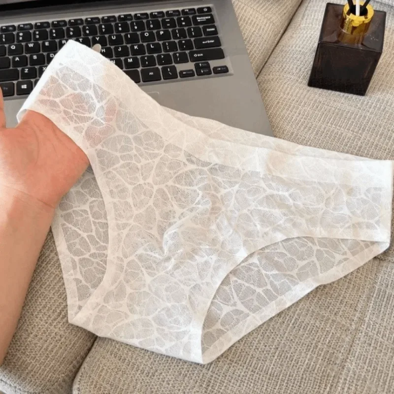 Cool Summer 3D Bulge Pouch Men's Underwear Lingerie Transparent Mesh Panties Thin Stripe Grid Triangle Panties Men — image 15