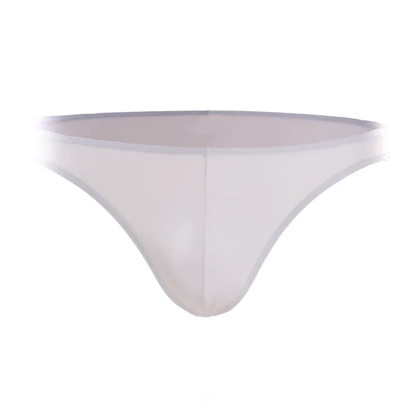 Summer Men's Breathable Ice Silk Underwear - Thin Style, Sexy Low-Waist Tight Fit, Seamless Small Triangle Bottom