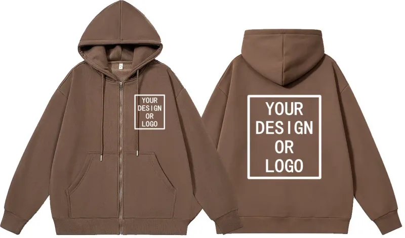 Personnalisez votre propre logo/photo Personnalisé Personnalisé Homme Femme Bricolage Fermeture Éclair Sweat à capuche Décontracté Sweat à capuche Nouveau Pull