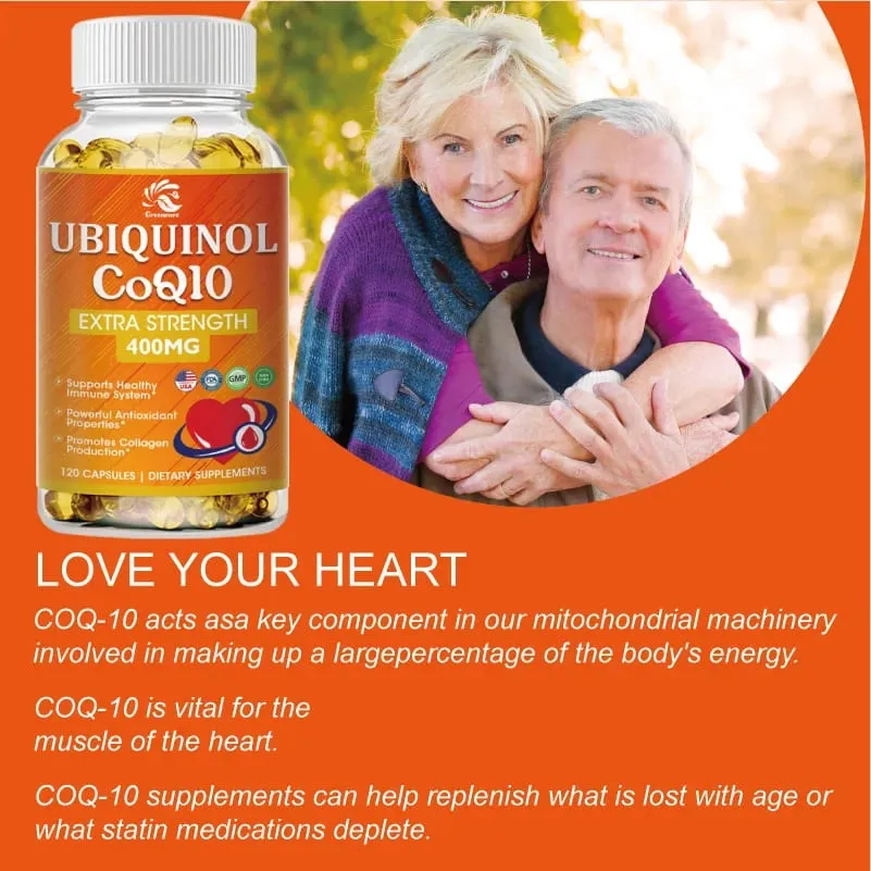 Greensure 400mg Absorbable Coenzyme Q10 Capsules 60/120 Vegetable Capsules - Protective Antioxidant
