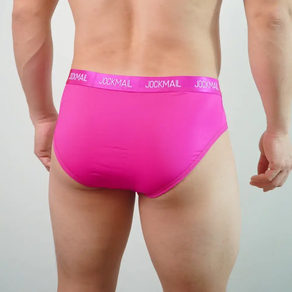 Jockmail Mens Underwear Low Waist Sexy Letter Sports Breathable Summer Ice Silk Briefs Big Bag Nylon Solid Color Man Panties — image 16