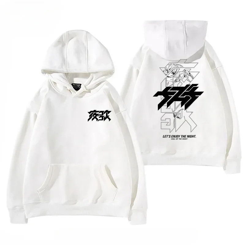 Y2K Anime CALL OF THE NIGHT Nazuna Nanakusa Rolig Hoodie Hip Hop Grafiska Sweatshirts Poleron Hombre Streetwear Harajuku Tracksui