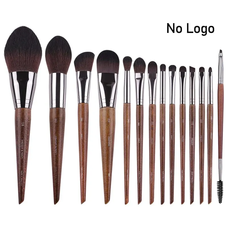 Natuurlijk hout Oogmake-up kwasten hele set Pro Crease Oogschaduw Make-up kit smudge highlighter wenkbrauw Lip wimperborstel praktisch