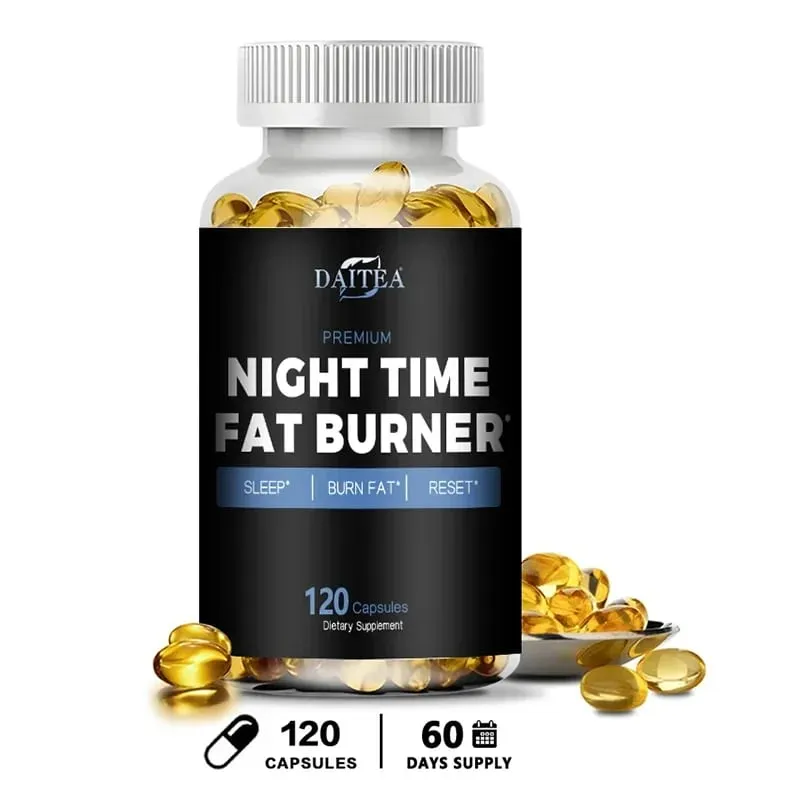 Daitea Night Fat Burning Supplement - with Vitamin D3 Green Coffee Beans Green Tea Natural Plants - Sleep & Weight Management