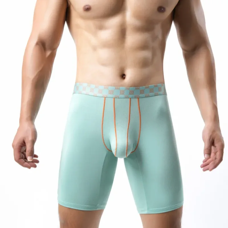 Bamboo Fiber Boxer Shorts Mens Underwear Cueca U Convex Pouch Panites Man Extended Long Underpant Male Plus Size Boxers M-XXL
