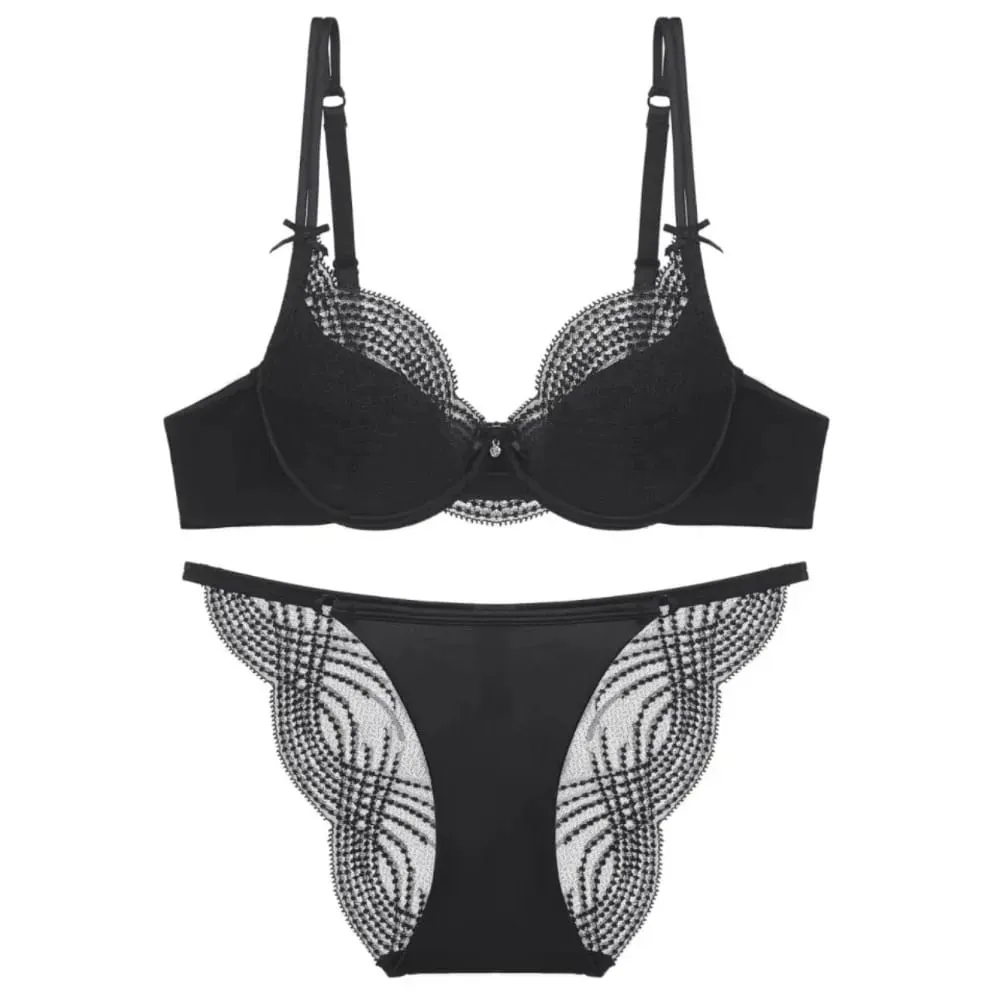 Half Cup Σετ Εσώρουχα Γυναικεία Thin Cup Push Up Μαλακό εσώρουχο σουτιέν Μικρό στήθος Στήριγμα στο πλάι Anti Sag Εσώρουχα 32-38