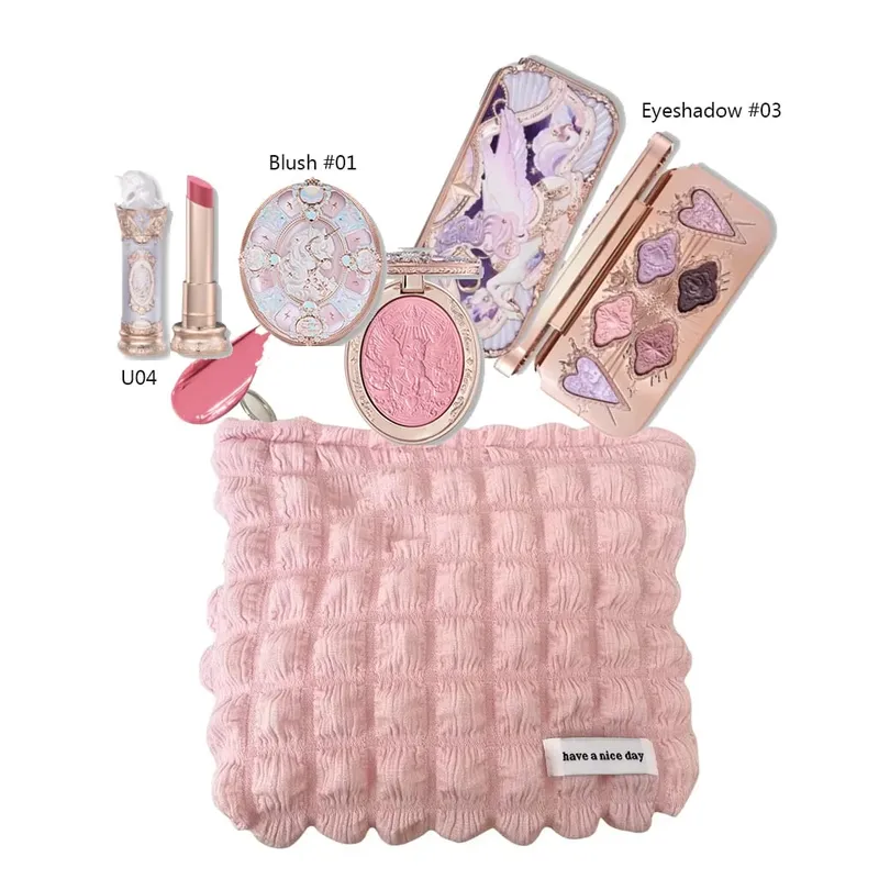 Flower Knows Makeup Full Set Moonlit Mermaid Eye Shadow Palette Matte Blush and Lipgloss Flowerknows Kit Τσάντα μακιγιάζ για γυναίκες
