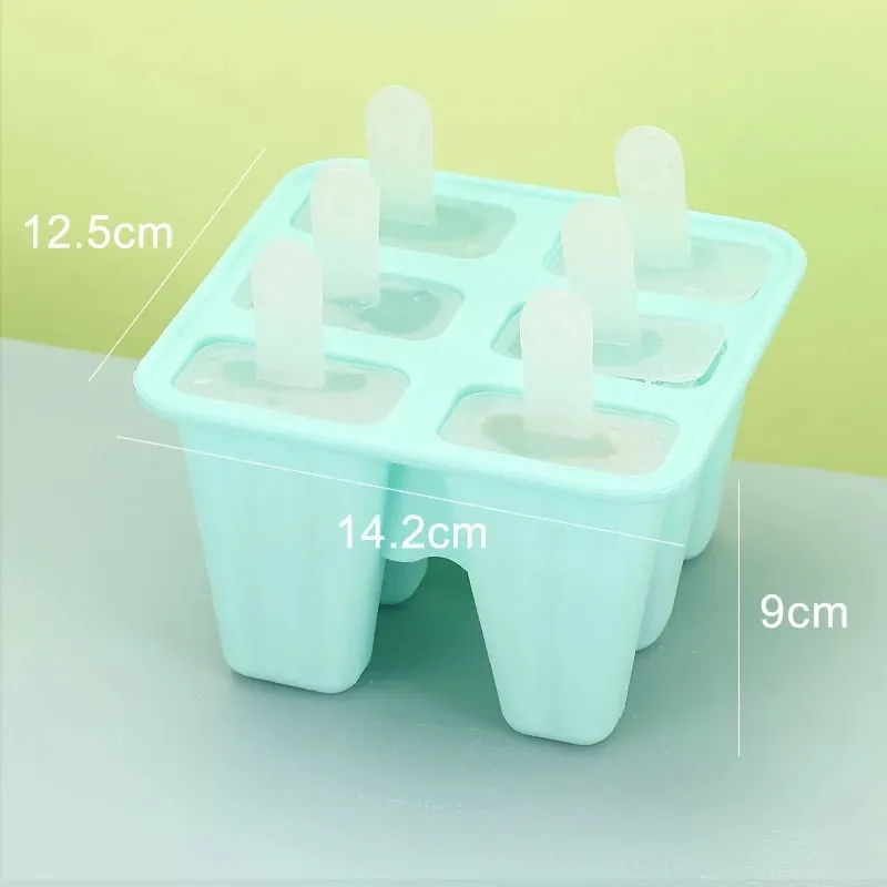 Popsic formák 6 részes szilikon jégpofa formák BPA mentes popsiforma újrafelhasználható, könnyen kioldható jégpofa gyártás — image 11