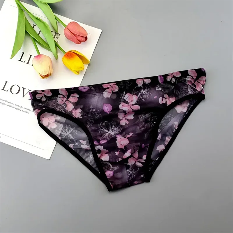 Plus Size Transparent Underwear See Through Sexy Briefs para sa Mga Lalaki na may Pouch Nylon Hombre Slips Breathable Male Panties XL-4XL — image 15