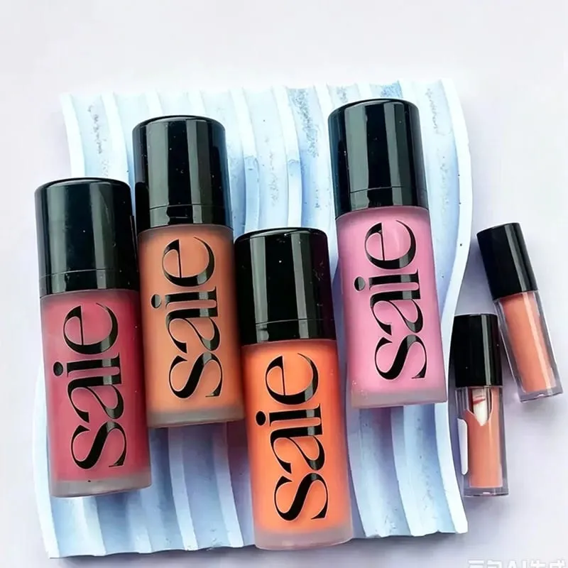Saie 4-Colors Liquid Blush CHILLY SPICY Highlighter Sunglow Contouring Shimmer Powder Γρήγορη ξήρανση, μη κολλώδης φυσική υφή