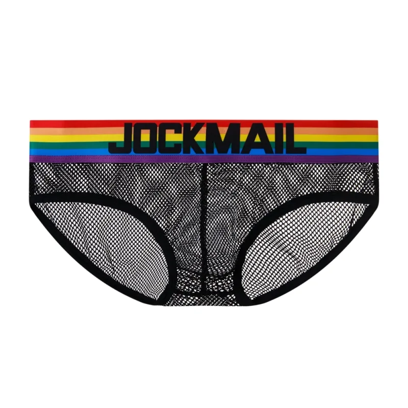 Jockmail กางเกงในชายเซ็กซี่ชุดชั้นในชายผ้าฝ้าย Low Rise Underpant เส้นด้ายสุทธิลูกไม้, Breathable ฤดูร้อนกางเกงขาสั้น calzoncillos hombre slip