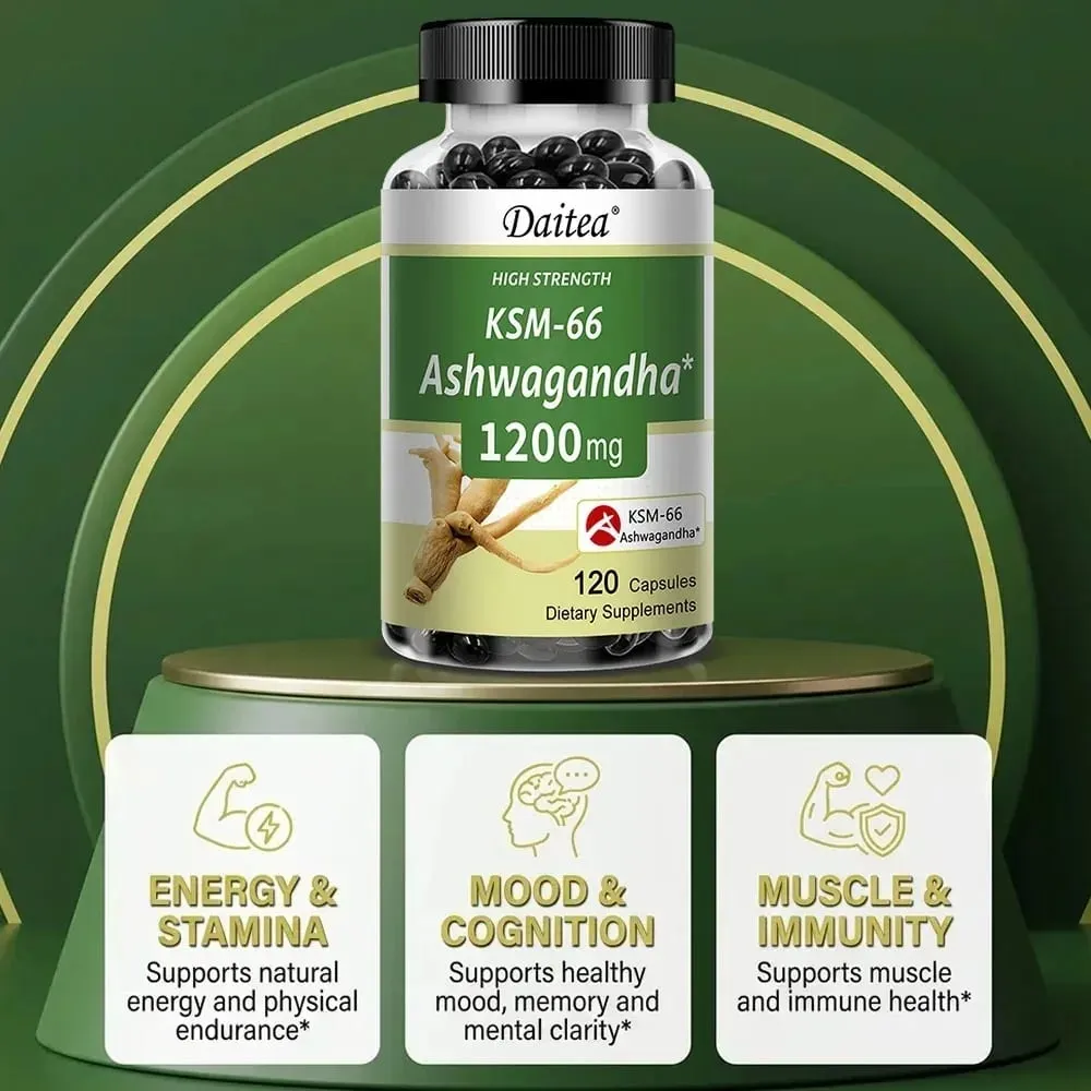 Organic KSM-66 Ashwagandha Root Extract Stress Relief Mood Support & Natural Immune Boost Sleep Health — image 5