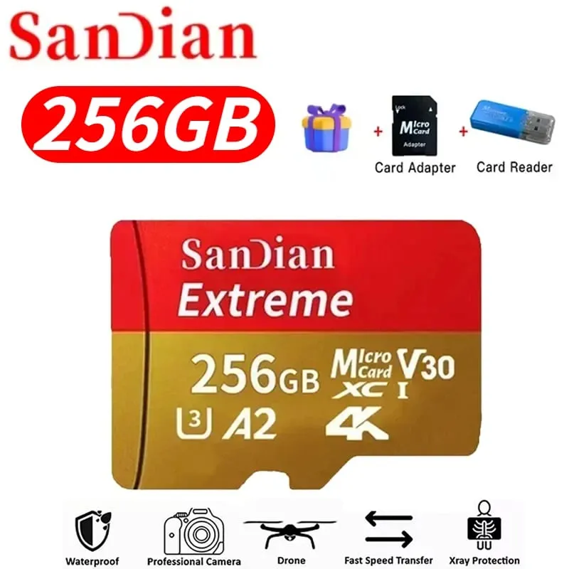 High-Speed ​​Storge SD Card 128GB Original Micro TF Card 512GB Class 10 High Speed ​​Transfer for Camera/PC/Thone