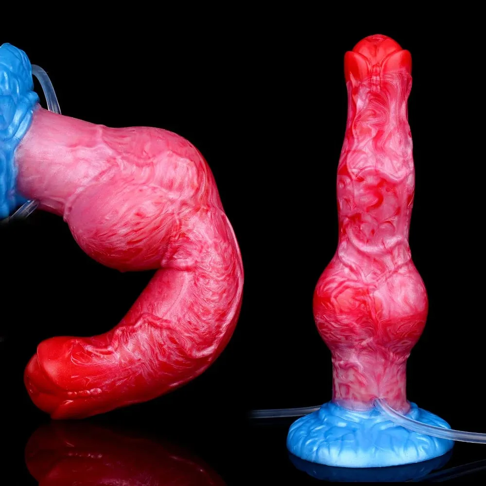 Ejaculation Anal Plug Dog/Wolf Dildo Inflatable Big Knot Penis with Squirting Function Strong Sucker Sex Toy for Women Men — image 6