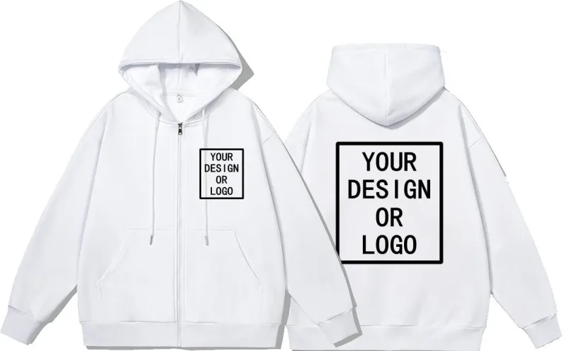 Personnalisez votre propre logo/photo Personnalisé Personnalisé Homme Femme Bricolage Fermeture Éclair Sweat à capuche Décontracté Sweat à capuche Nouveau Pull