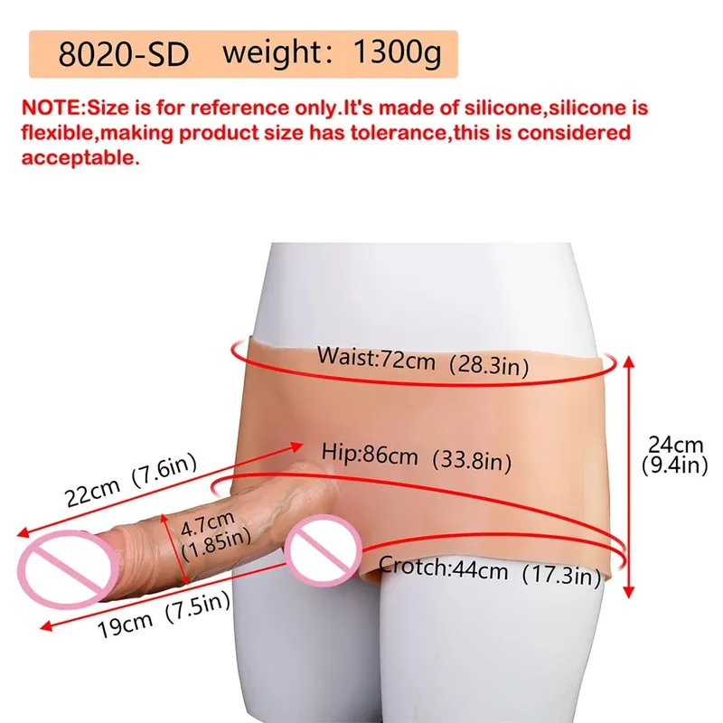 Silicone Strapon Lifelike Dildo Παντελόνι Φορητό συμπαγές μεγάλο πέος σεξ παιχνίδια για γυναίκες Λεσβίες Σεξ Ζευγάρι — image 12