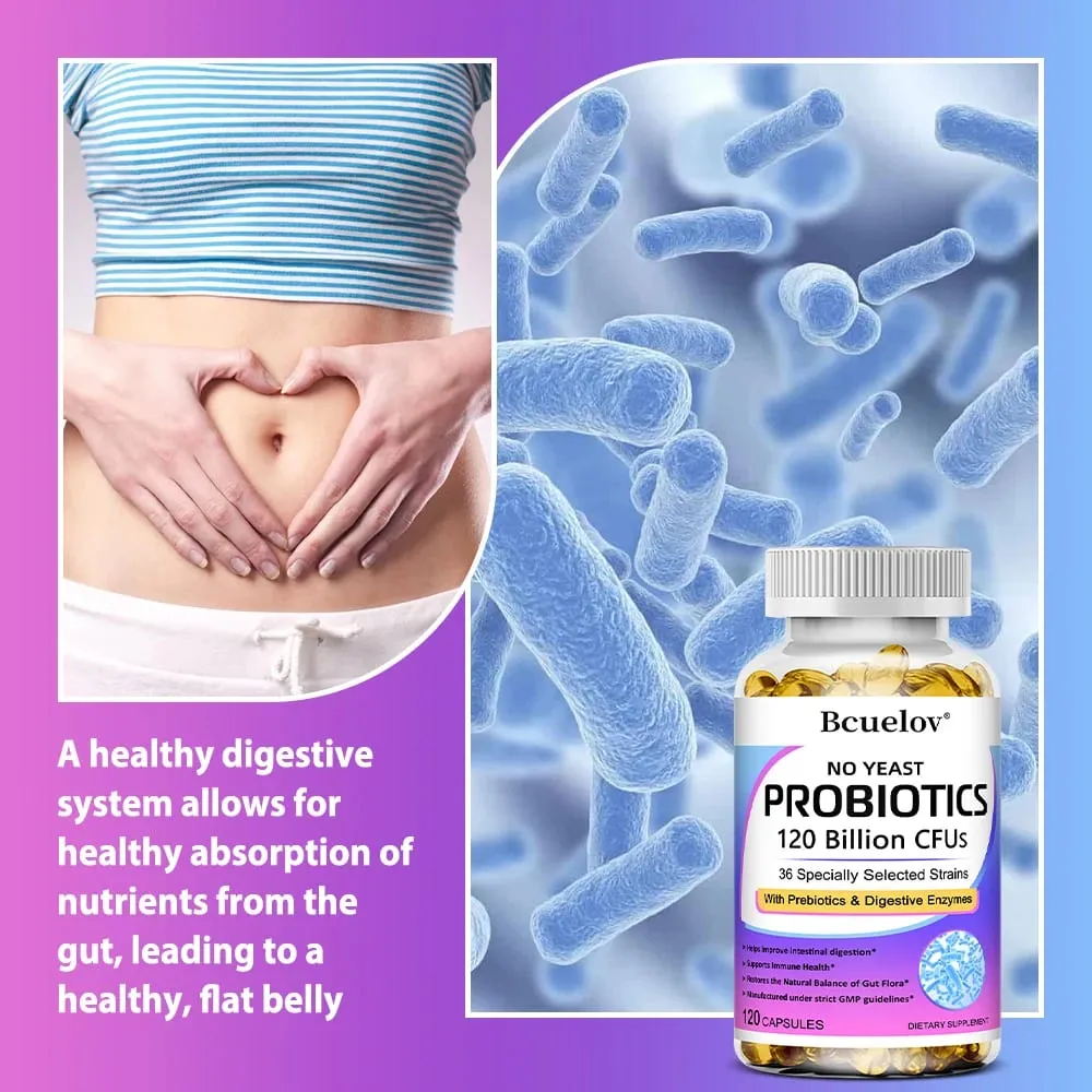 Premium Probiotics with Prebiotics and Digestive Enzymes To Aid Digestion and Boost The Immune System - 120 Capsules