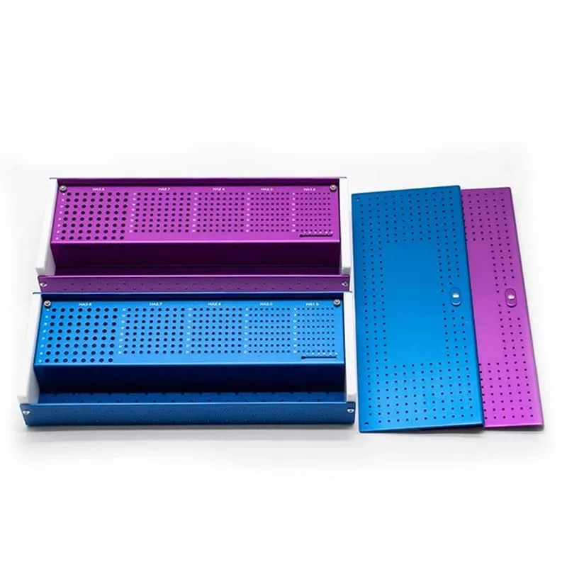 Pet Screw Box Κουτί αποστείρωσης από κράμα αλουμινίου Ορθοπεδικό βιδωτό όργανο αποστείρωσης κουτί αποθήκευσης Θήκη，Εργαλεία μακιγιάζ