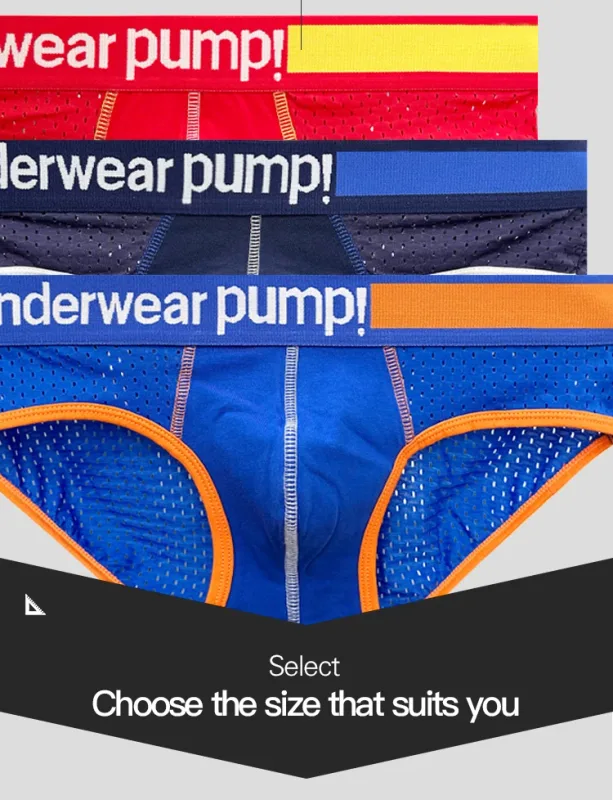 Men's Low Waist Slimming Mesh Briefs U Convex Pouch Elastic Waistband Breathable Colorful Jockstrap Underwear