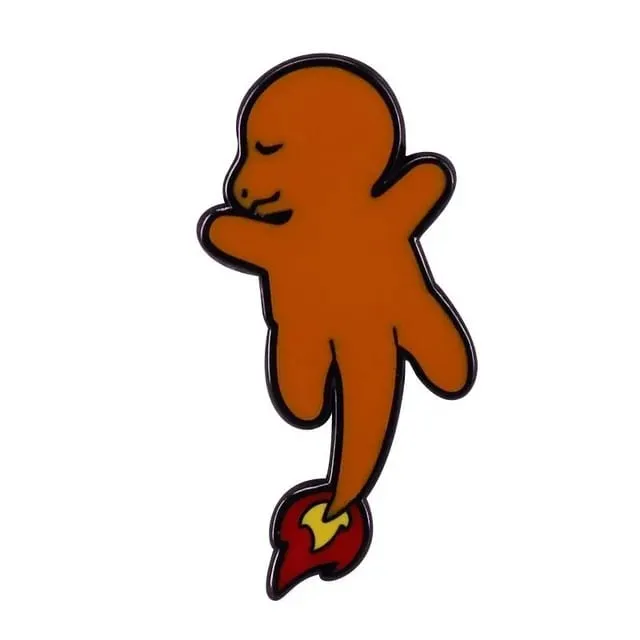 Anime Pokemon Charmander Men Chân Thu Thập Kawaii Khủng Long Kim Loại Hoạt Hình Thổ Cẩm Ba Lô Mũ Túi Cổ Ve Áo Huy Hiệu