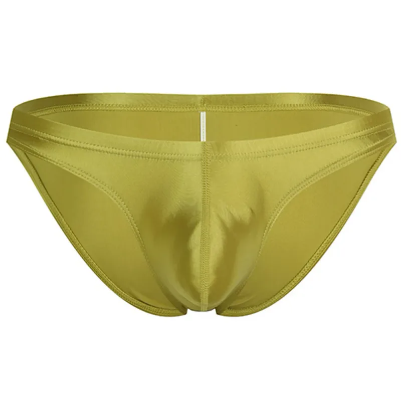 Mens Oil Shiny Glossy Silk Briefs Underwear Pouch Underpants Breathable Panties Low Rise Male Underpant Bikini — image 6