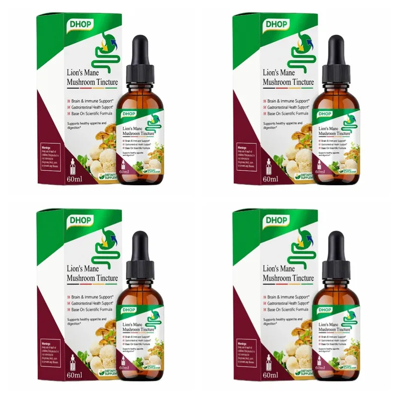 Lion's Mane Mushroom Extract Drops 60ml Hericium Erinaceus Supports Brain Immune Health Vegan Liquid Συμπλήρωμα για Ενήλικες
