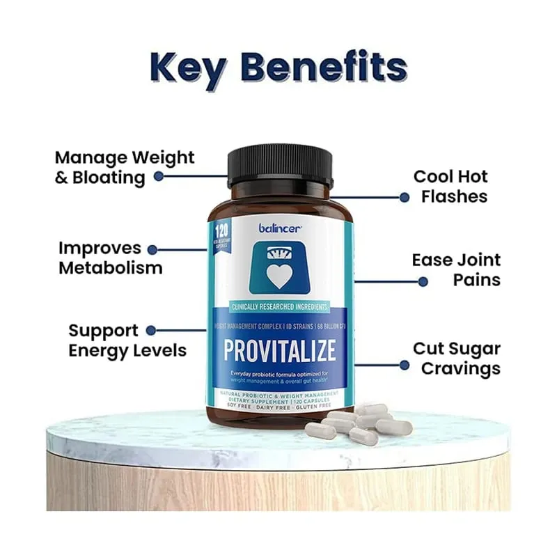 Provitalize Capsules - Women Probiotics + Moringa Weight Management Immune Health & Gut Health Support 30/60/120 Caps