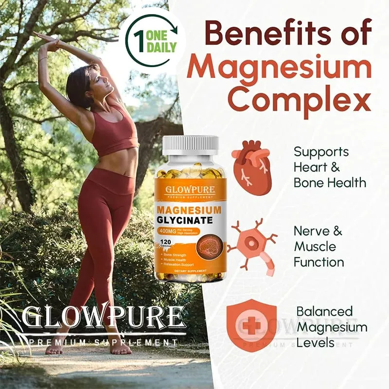 Magnesium Glycinate for Sleep Brain Nervous System Bone Muscle Relieve Anxiety Heart Health — image 3