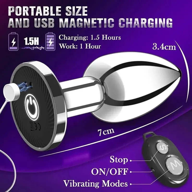Butt Plug Vibrator נשים מתכת אנאלי תקע דילדו שלט אלחוטי גברים לעיסוי ערמונית ציוד למבוגרים ציוד לאוננות אנאלי צעצועי מין — image 6