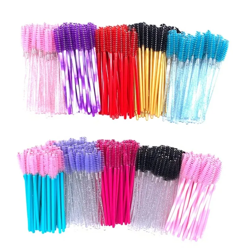 YGirlash 50Pcs Lash Swans Crystal Eyelash Applicator Μίας χρήσης Διαμαντένια λαβή Nylon Mascara Wands Brush Cosmetic Tools — image 3