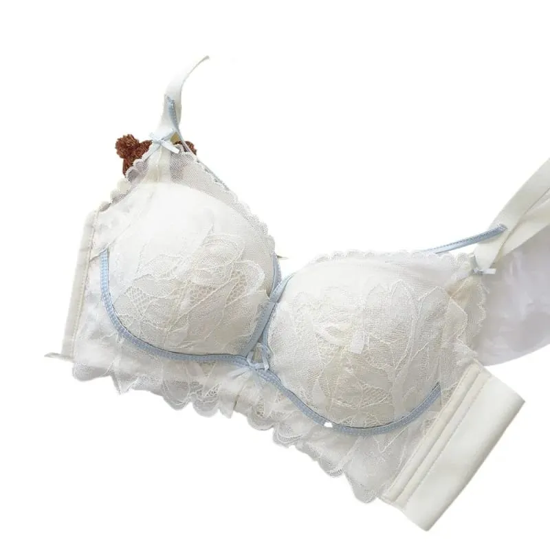 French Garden MOYISU Lace Σετ σουτιέν 32-38 AB Wireless Thin Cup Push Up Anti Sag セクシー Υποστήριξη Εσώρουχα Κατάλληλο μικρό μπούστο