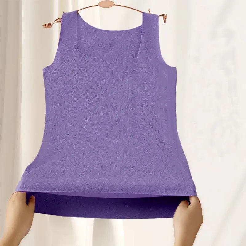 3db Női Thermal Felső Lány Nyommentes Egyszínű Mellény Alapréteg Meleg Tankfelső Őszi Téli Női Szexi Vékony Camisole — image 7