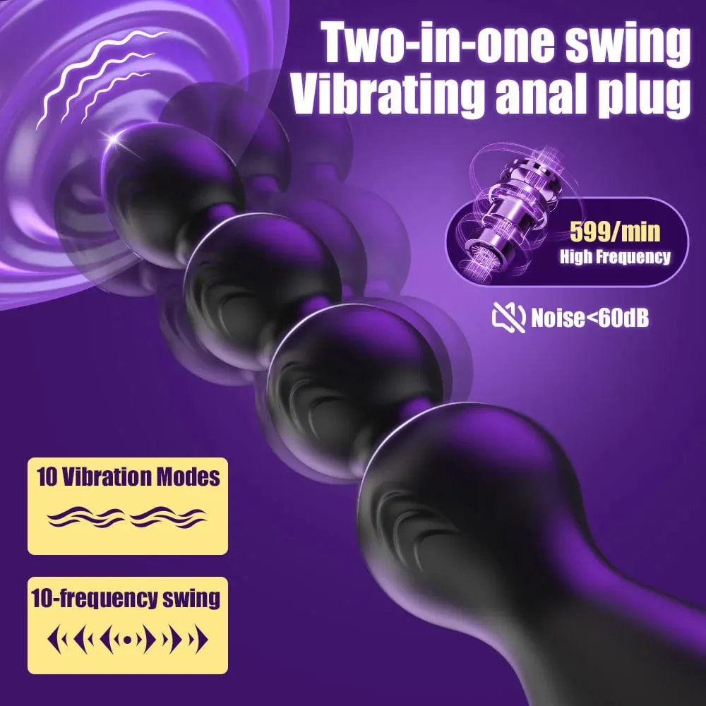 Vibrating Anal Beads Butt Plug Vibrator 360° Rotation Male Prostate Massager Anal Plug Stimulator Sex Toys for Women Men