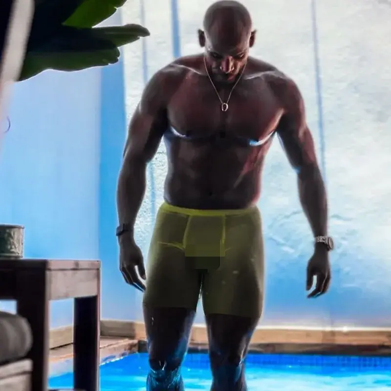 0.01mm Ultra-thin Men Underwear Long Boxer Shorts Cooling Ice Silk Transparent Gym Fitness Underpants Seamless Mesh Slips