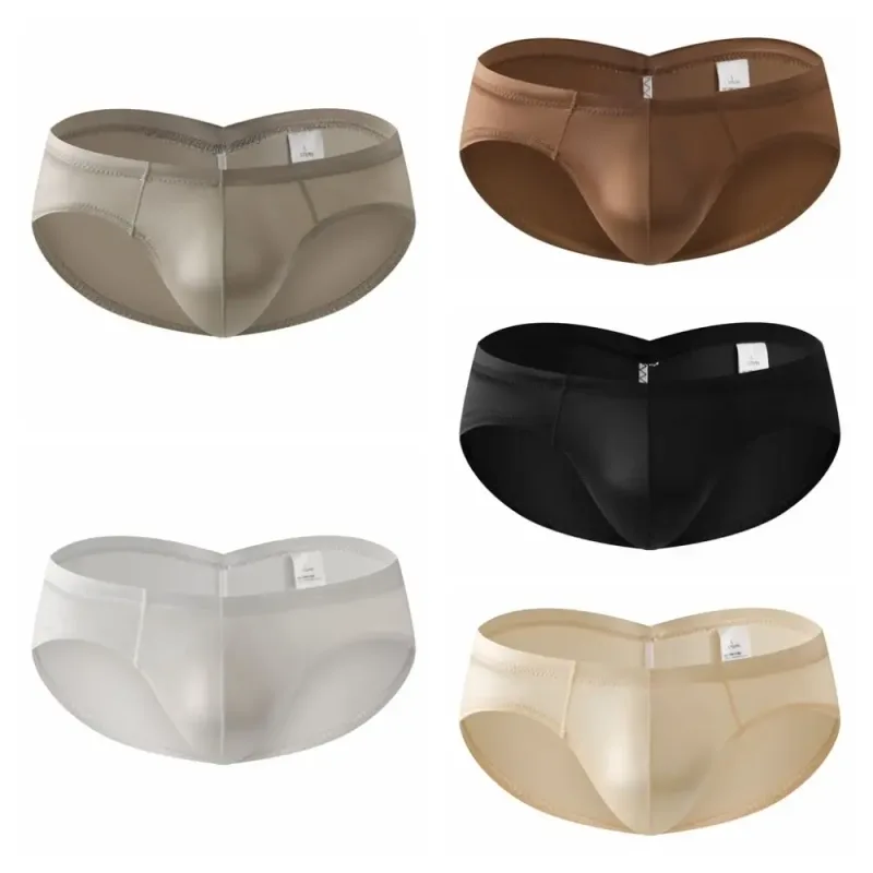 Smooth Low Waist Male Underwear Ice Silk Bulge Pouch Satin Silk Briefs Glossy Shiny Lingerie Men's Triangle Panties Youth — image 6