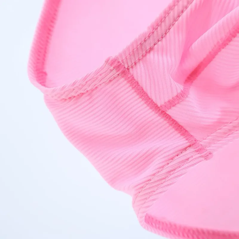Men Fashion Ribbing Sexy High Fork Underwear Briefs U Convex Pouch Low Rise Man Comfortable Underpants Quick-drying