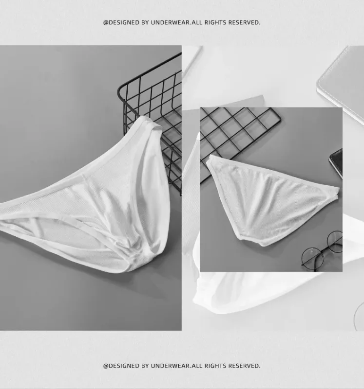 Men's Single Layer Briefs Ultra Thin U Convex Pouch Underwear Breathable Moisture Wicking Sexy Summer Panties — image 5