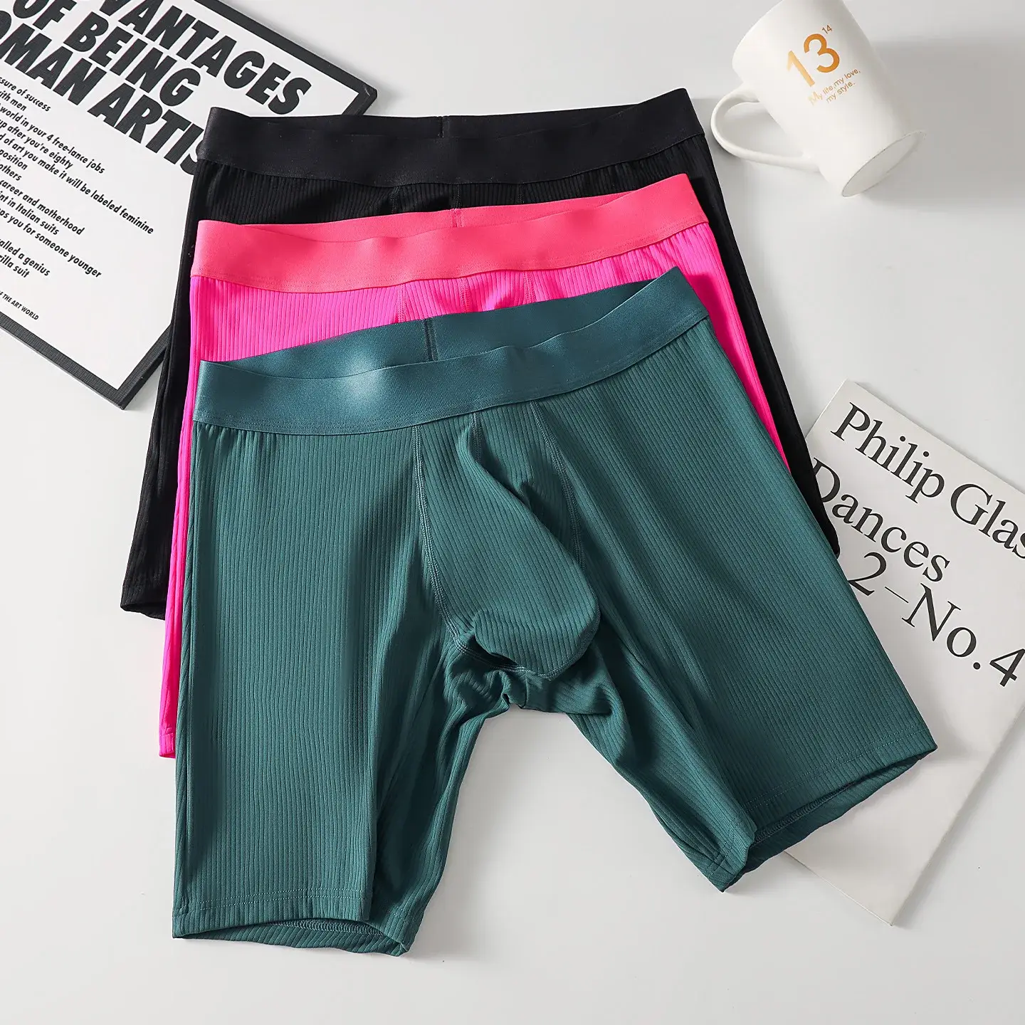 Erkek İç Giyim Boxer Şort Hombre Yumuşak Naylon Panites Adam Nefes U Dışbükey Kese Genişletilmiş Külot Erkek Sandıklar Cueca L-XXL