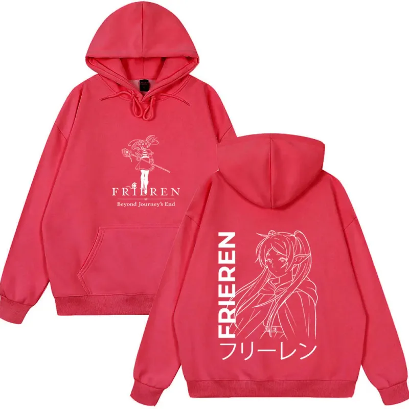 Anime Frieren: au-delà de la fin du voyage sweat à capuche pour hommes femmes vêtements mode Harajuku hauts Style de Couple porte des vêtements polaires d'hiver — image 11