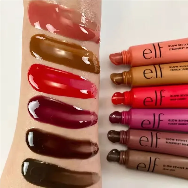 New Elf 8 χρωμάτων Lip Gloss & Πολύχρωμο ρουζ σε πούδρα λεπτής υφής Ελαφρύ Ενυδατικό Θρεπτικό Lip Balm Care Cosmetics