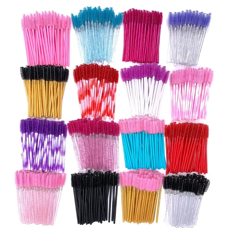 YGirlash 50Pcs Lash Swans Crystal Eyelash Applicator Μίας χρήσης Διαμαντένια λαβή Nylon Mascara Wands Brush Cosmetic Tools — image 5